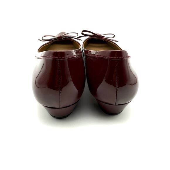 Talbots Moni Patent Leather Point Toe Heeled Flat Dark Candy Apple Red 9 - Picture 4 of 13